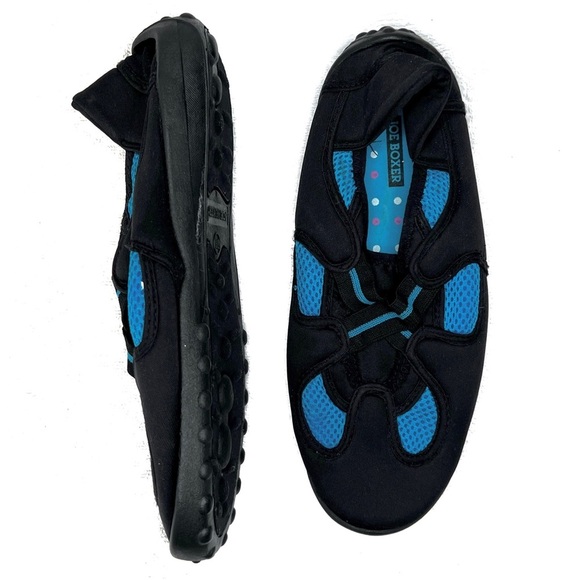 Joe Boxer TriMesh Water Shoes Black Blue sz 7 8 - Picture 1 of 13
